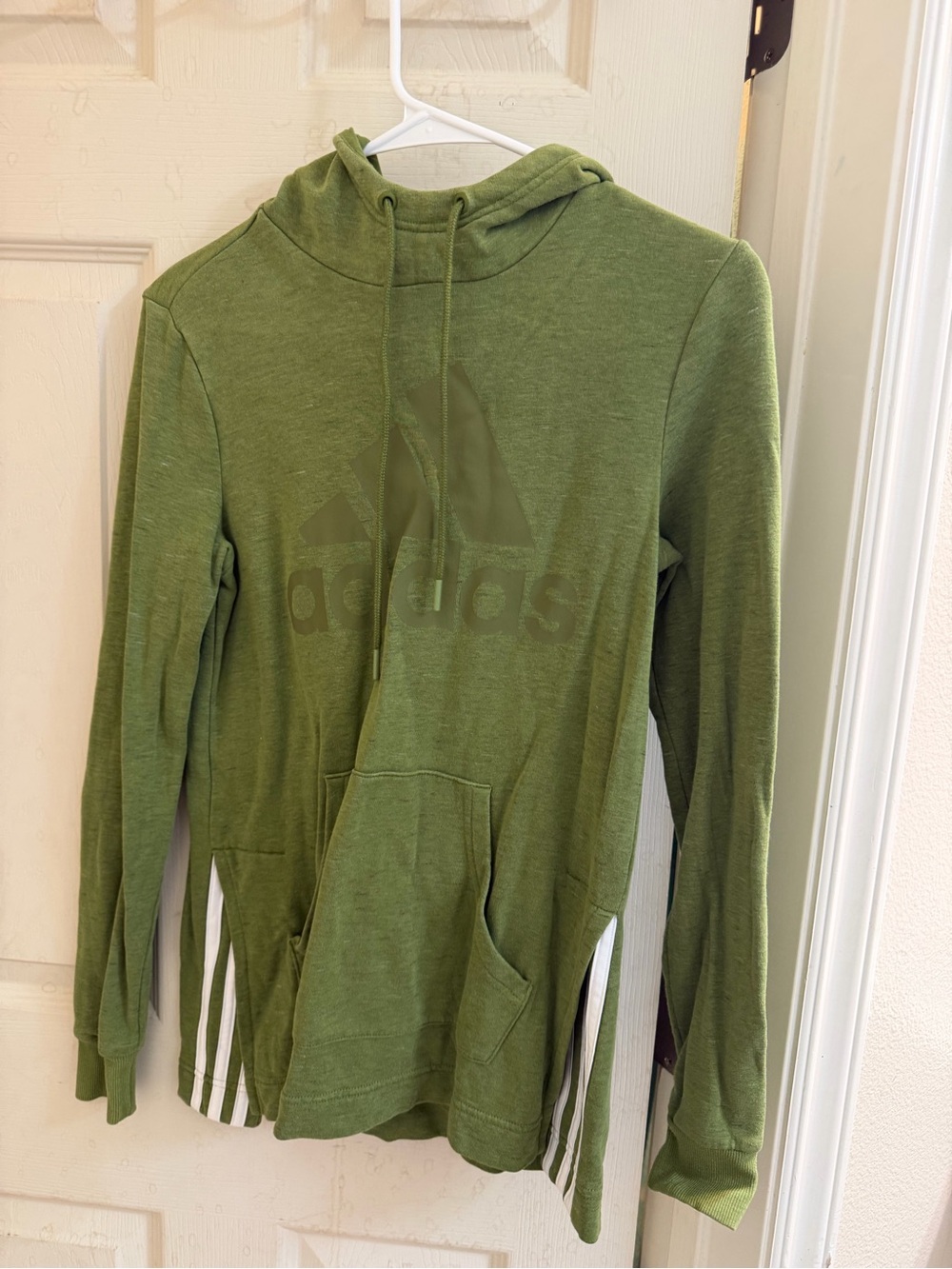 adidas Olive Green Hooded Pullover Sweatshirt